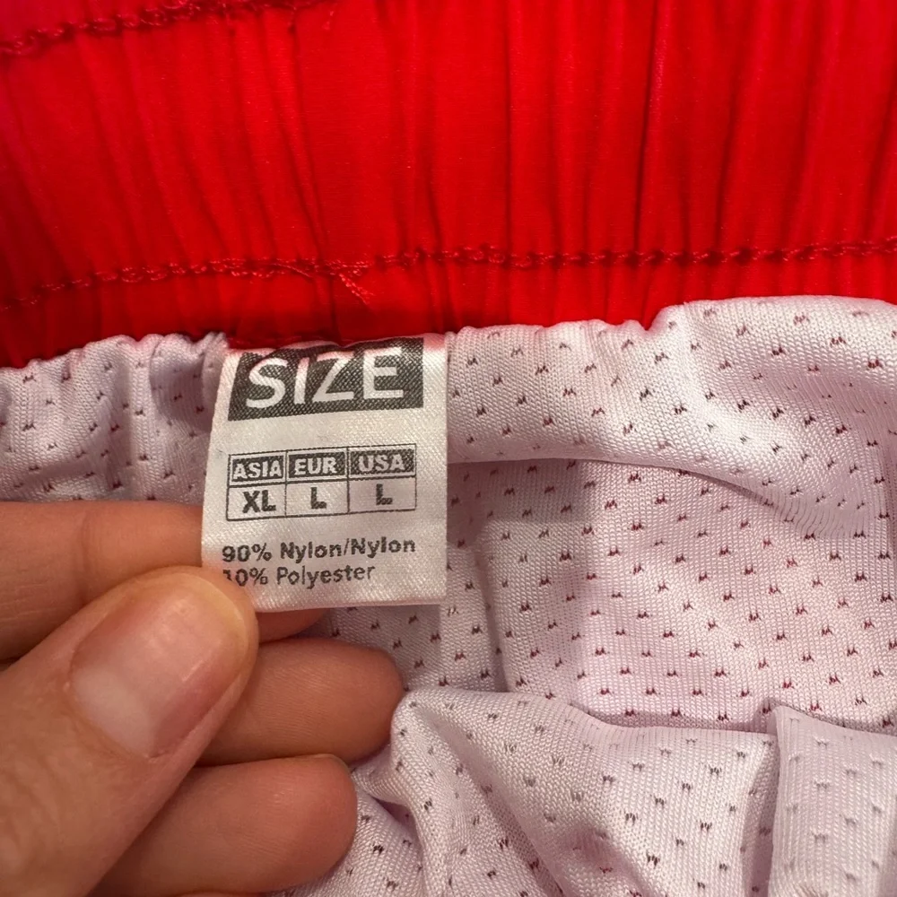 Men’s Red Swim Trunks, size large